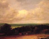 约翰 康斯特布尔 : Landscape Ploughing Scene in Suffolk